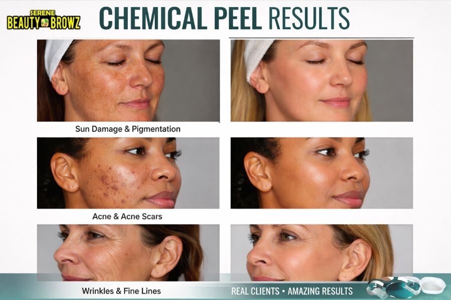 Chemical Peel Results Before, & After 
